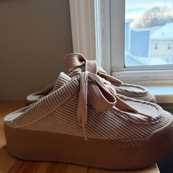 Free People Tan Corduroy Platform Clogs - Picture 2 of 4
